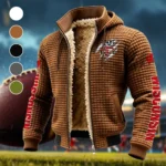 The Badger Nation Fleece-Lined Hooded Jacket, Multi-Sport Winter Active Top HVN1441WB - brown
