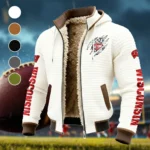 The Badger Nation Fleece-Lined Hooded Jacket, Multi-Sport Winter Active Top HVN1441WB - White