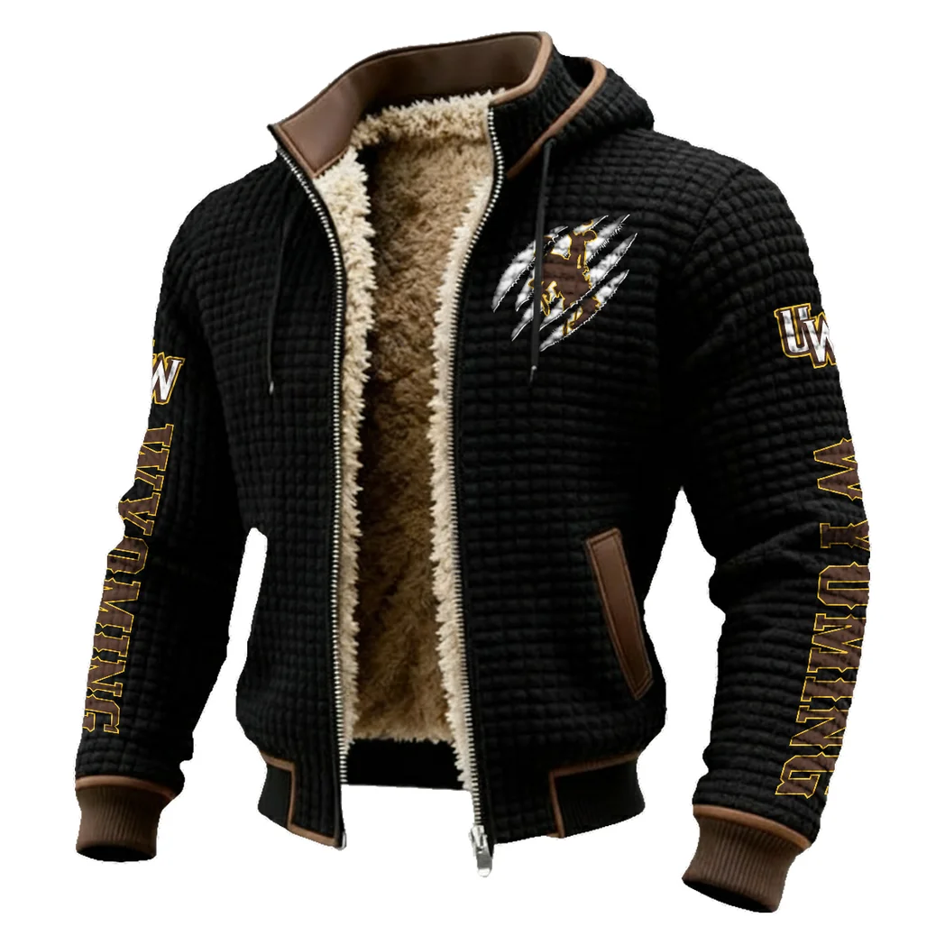 The Cowboy Spirit Fleece-Lined Hooded Jacket, Wind-Blocker Insulated Hoody HVN1441WC - Black - Image 2