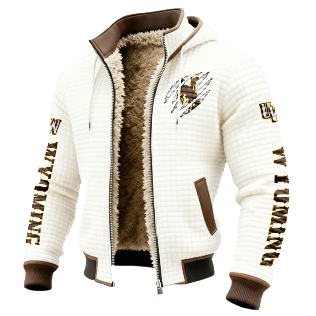 The Cowboy Spirit Fleece-Lined Hooded Jacket, Wind-Blocker Insulated Hoody HVN1441WC - White - Image 2
