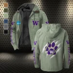 The Husky Spirit Flannel Hoodie, Fan Pride Hooded Flannel HVN1441WH - Light Green