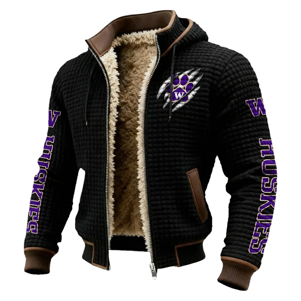 The Husky Spirit Fleece-Lined Hooded Jacket, Arctic Protection Hooded Zip HVN1441WH - Black - Image 2
