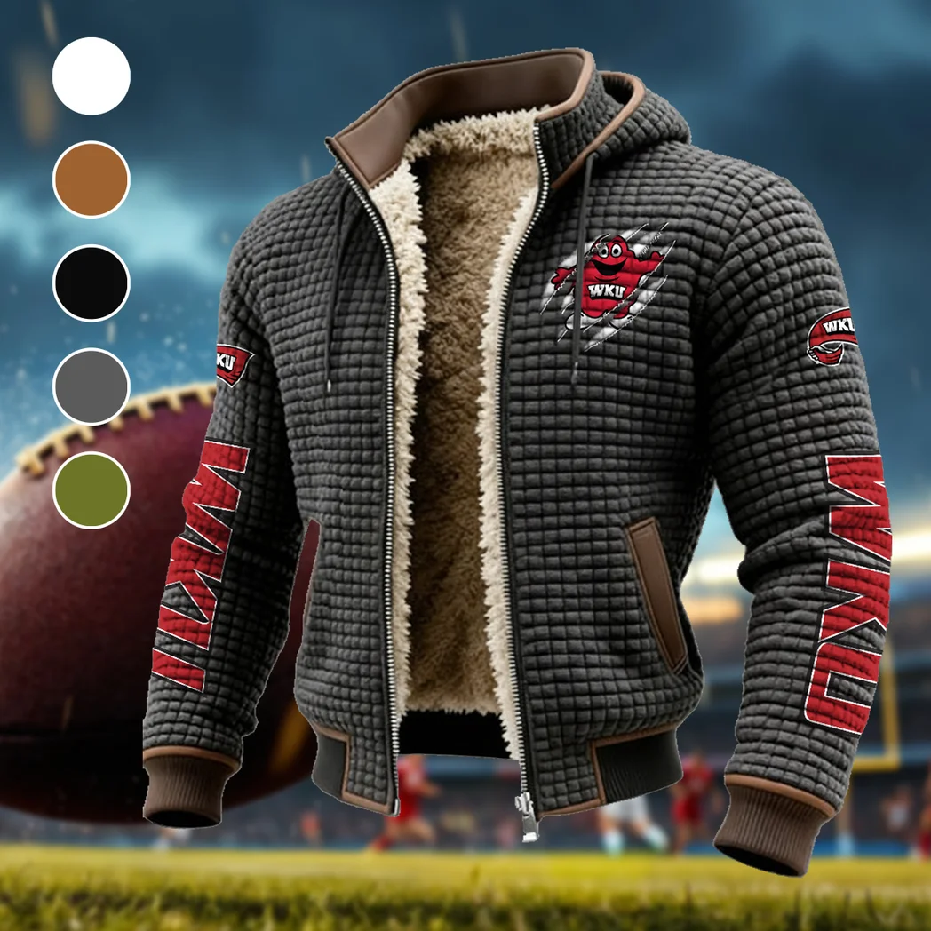 The WKU Pride Fleece-Lined Hooded Jacket, Elemental Guard Sport Jacket HVN1441WK - Grey