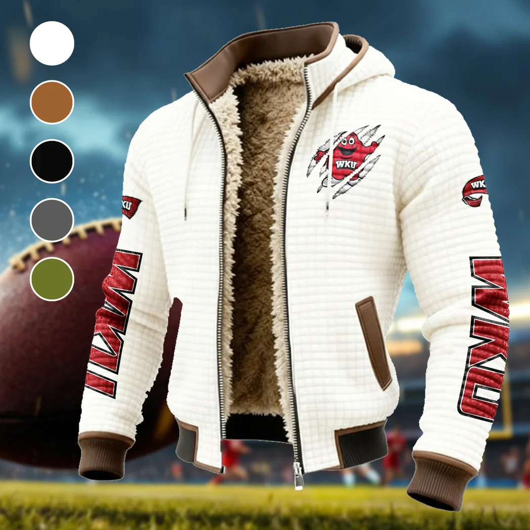 The WKU Pride Fleece-Lined Hooded Jacket, Elemental Guard Sport Jacket HVN1441WK - White