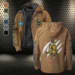 The Mountaineers Flannel Hoodie, Warm Sport Spirit Hoodie HVN1441WV - Camel