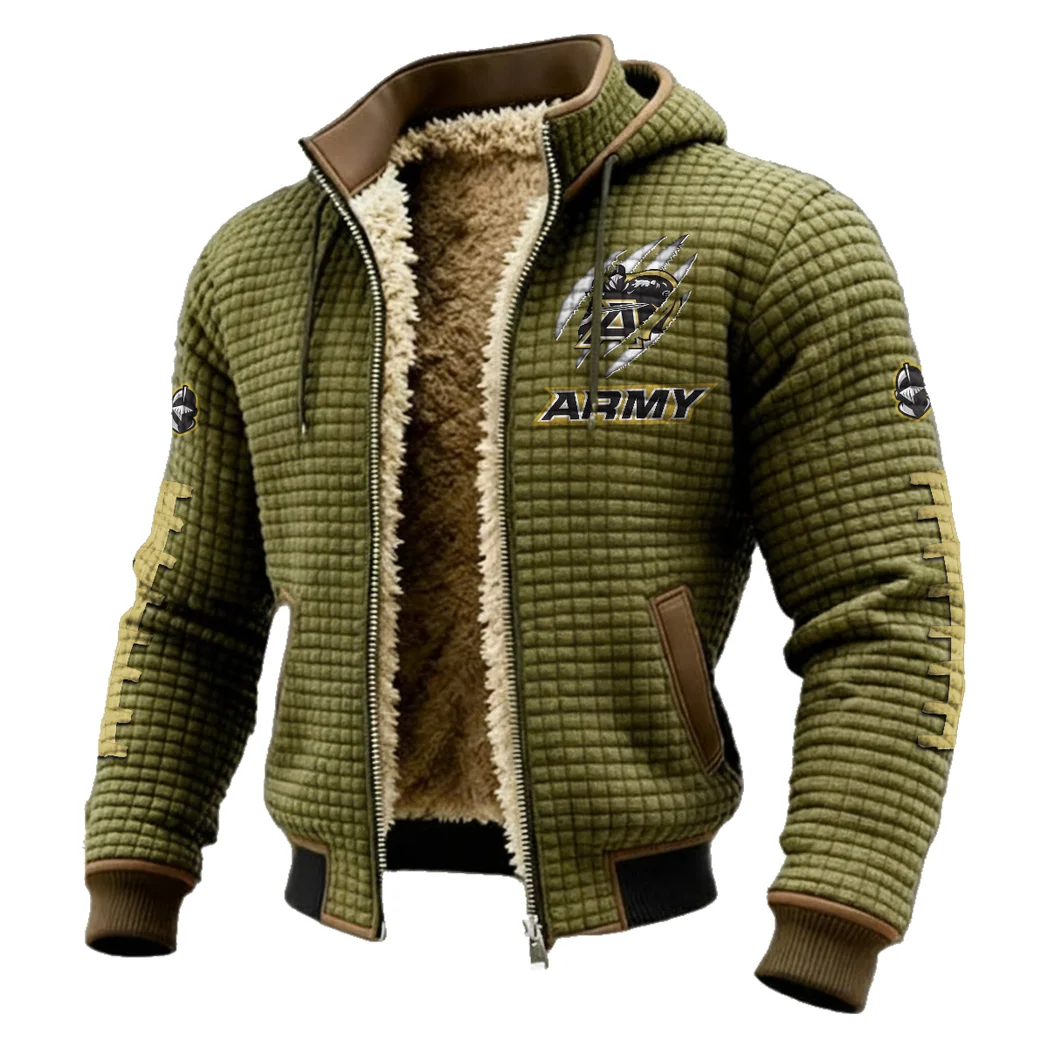 The Knight Corps Fleece-Lined Hooded Jacket, Endurance Sport Thermal Hoody HVN1445AB - Green - Image 2