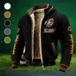 The Falcon Power Fleece-Lined Hooded Jacket, Wind-Blocker Insulated Hoody HVN1445BG - Black