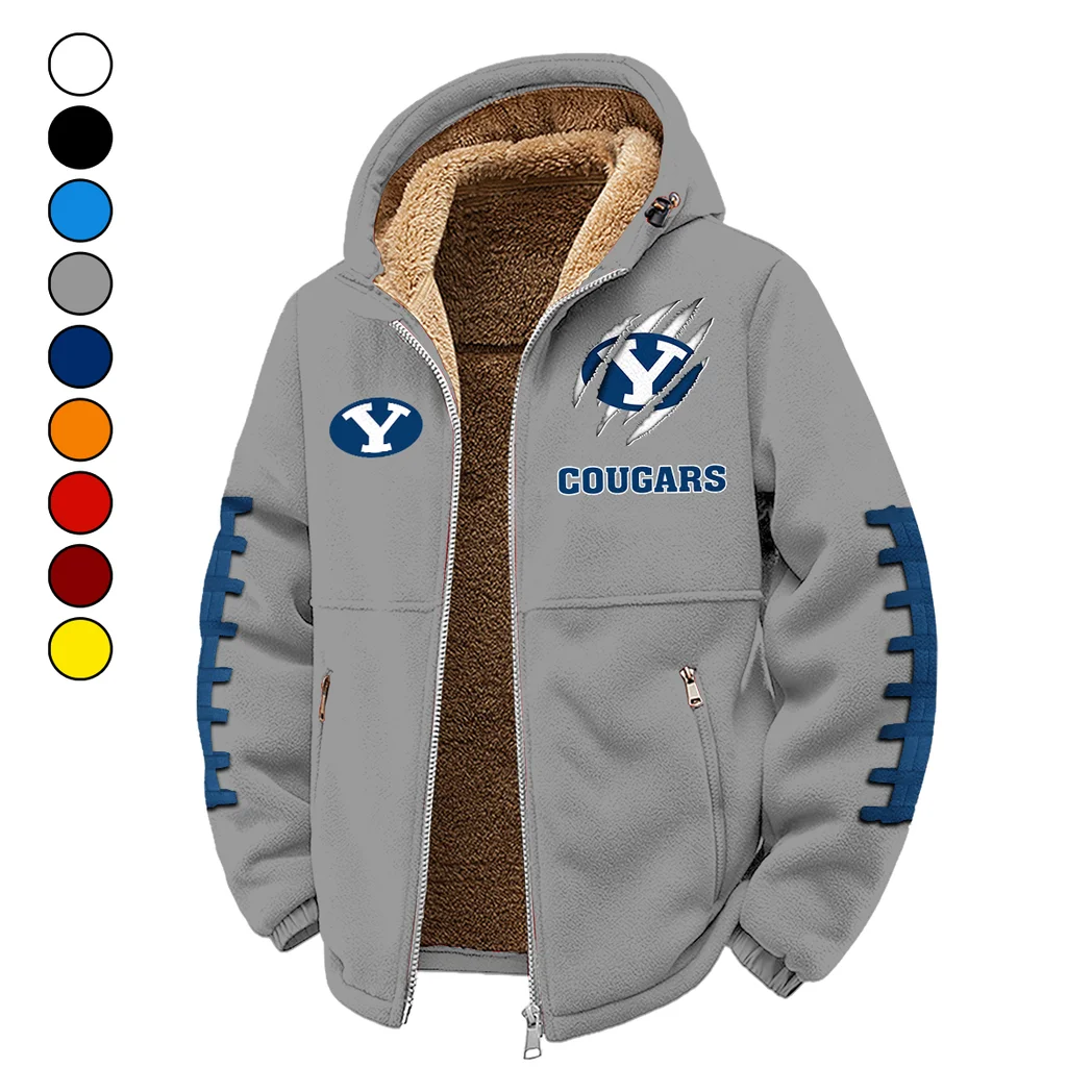 The Blue and White Winter Fleece Jacket, Snow-Ready Active Fleece HVN1445BY - Grey