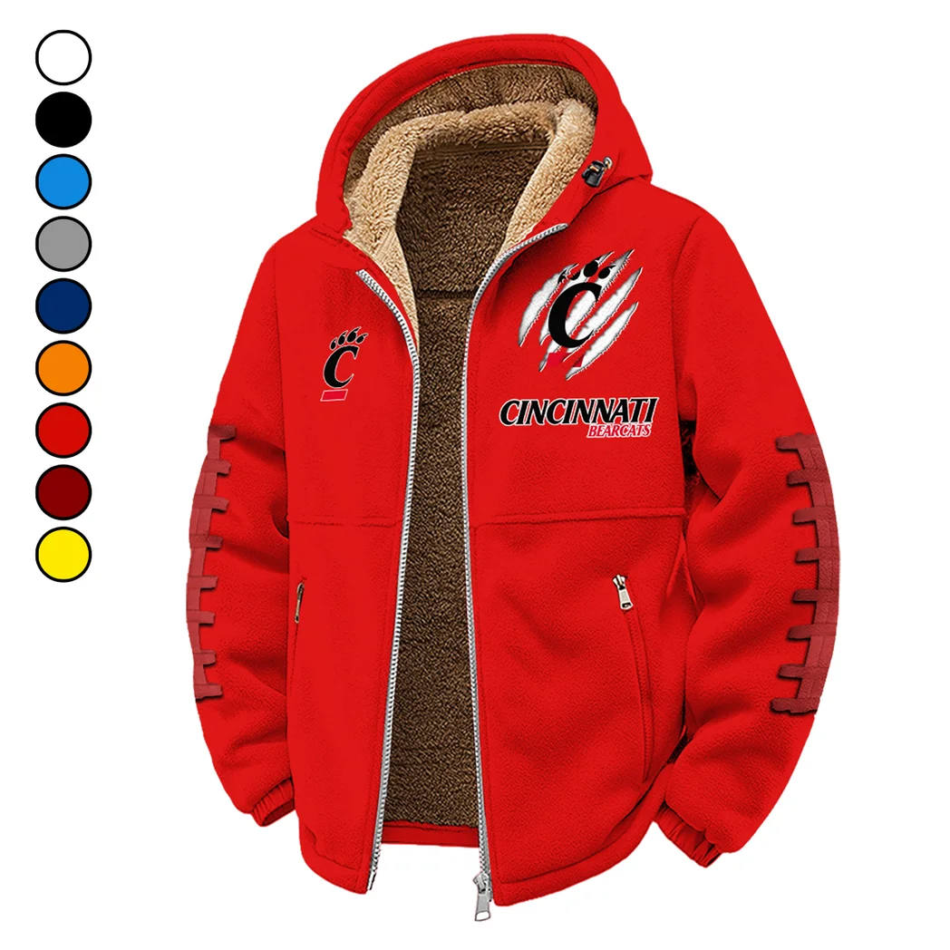The Bearcat Nation Winter Fleece Jacket, All-Mountain Sport Jacket HVN1445CB - red