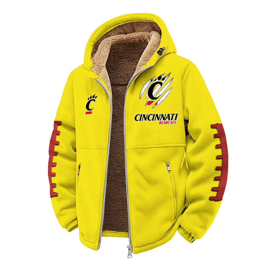 The Bearcat Nation Winter Fleece Jacket, All-Mountain Sport Jacket HVN1445CB - Yellow - Image 2