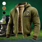 The Buff Ambush Fleece-Lined Hooded Jacket, Water-Resistant Thermal Hoody HVN1445CB - Green