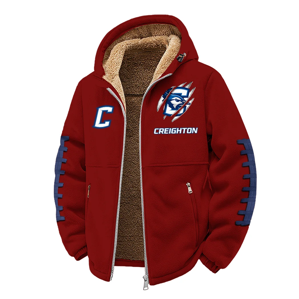 The Creighton Power Winter Fleece Jacket, Cross-Training Thermal Zip HVN1445CR - Wine - Image 2