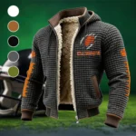 The Tiger Paw Fleece-Lined Hooded Jacket, Ultra-Soft Plush Lined Jacket HVN1445CT - Grey