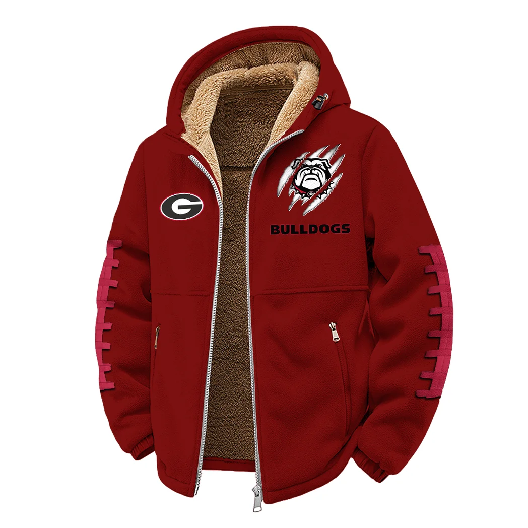 The Georgia Force Winter Fleece Jacket, Breathable Winter Comfort HVN1445GB - Wine - Image 2