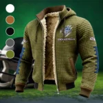 Bulldog Nation Fleece-Lined Hooded Jacket, Breathable Warmth Sport Jacket HVN1445GO - Green