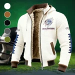 Bulldog Nation Fleece-Lined Hooded Jacket, Breathable Warmth Sport Jacket HVN1445GO - White