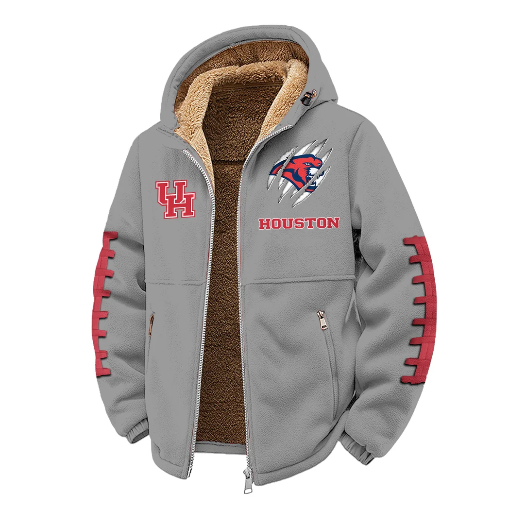 H-Town Takeover Winter Fleece Jacket, Thermal Winter Fleece HVN1445HC - Grey - Image 2