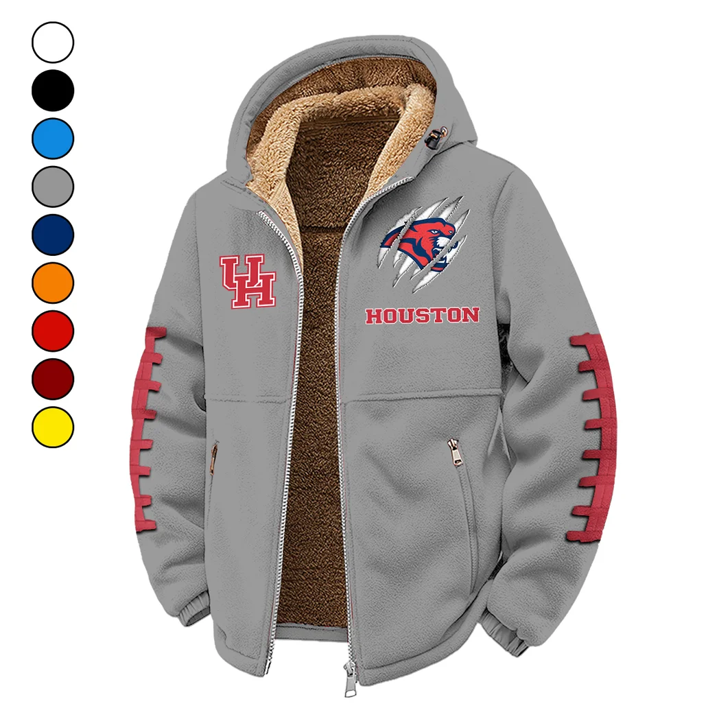 H-Town Takeover Winter Fleece Jacket, Thermal Winter Fleece HVN1445HC - Grey