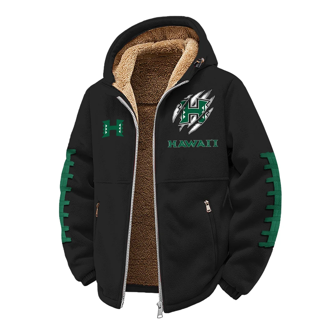 Hawaii Pride Winter Fleece Jacket, Arctic Expedition Fleece HVN1445HR - Black - Image 2