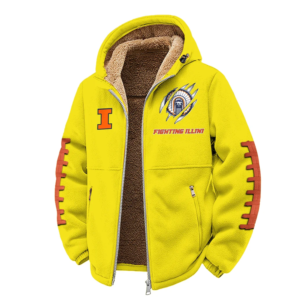 Memorial Stadium Winter Fleece Jacket, Extreme Cold Fleece Coat HVN1445IF - Yellow - Image 2