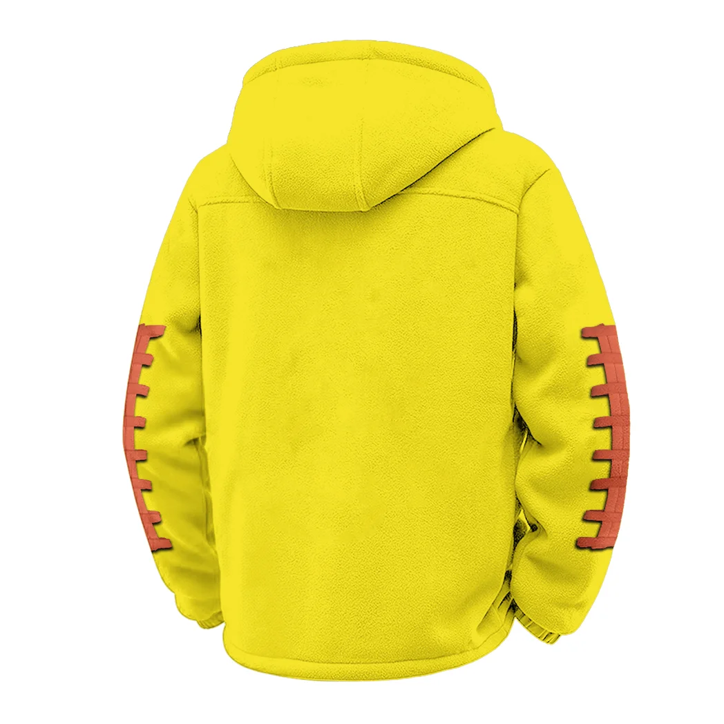 Memorial Stadium Winter Fleece Jacket, Extreme Cold Fleece Coat HVN1445IF - Yellow - Image 3