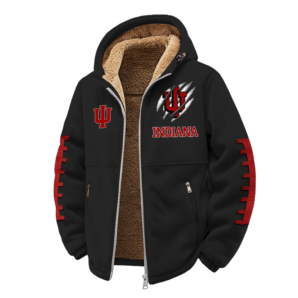 The Hoosiers Winter Fleece Jacket, Insulated Sport Hoody HVN1445IH - Black - Image 2