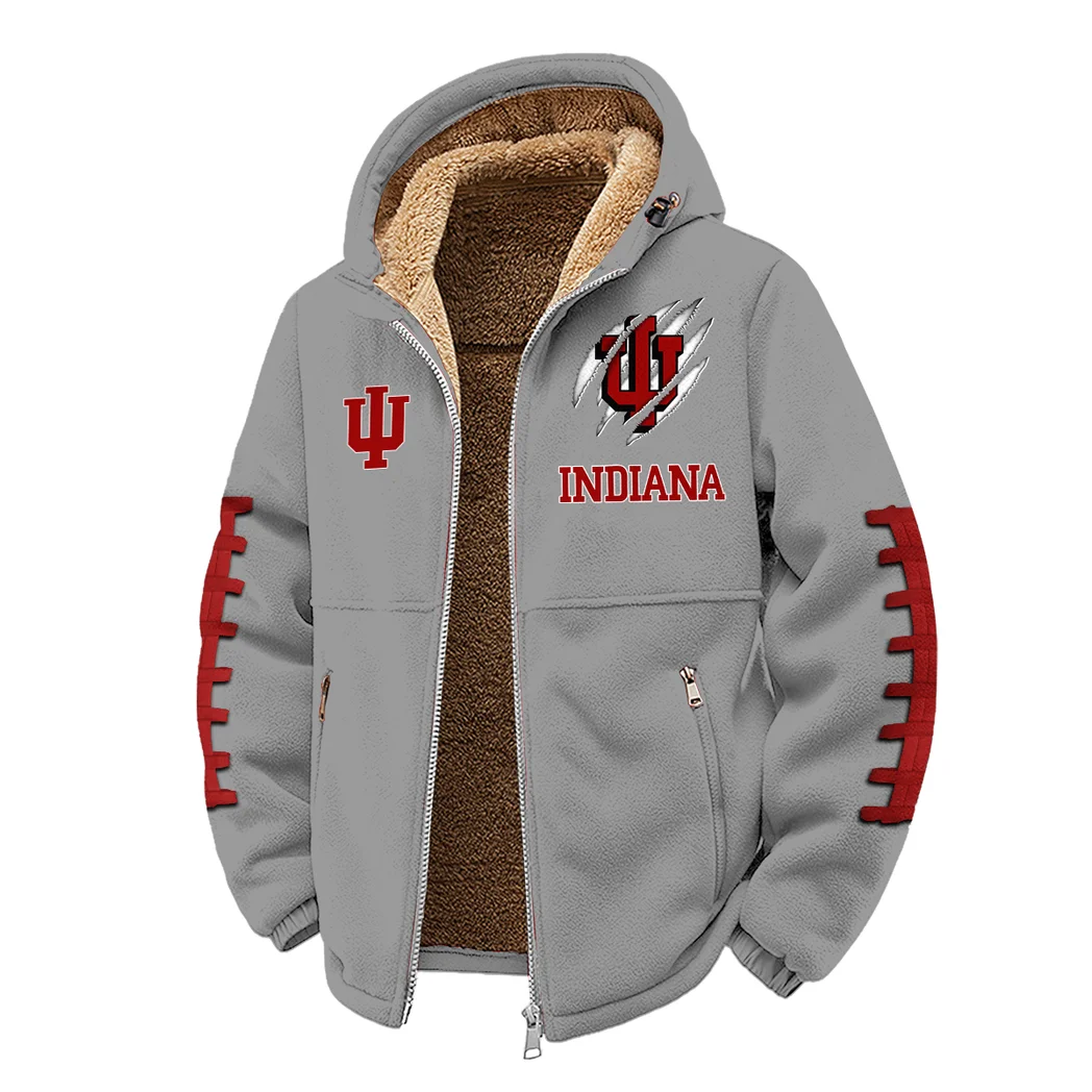 The Hoosiers Winter Fleece Jacket, Insulated Sport Hoody HVN1445IH - Grey - Image 2