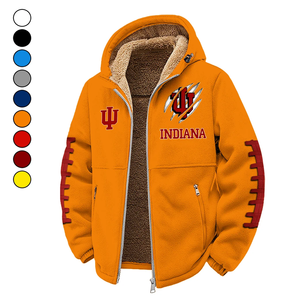 The Hoosiers Winter Fleece Jacket, Insulated Sport Hoody HVN1445IH - Orange
