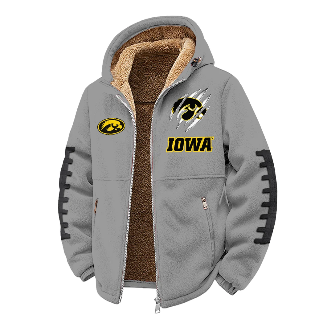 The Hawk Pride Winter Fleece Jacket, Sub-Zero Fleece Jacket HVN1445IO - Grey - Image 2