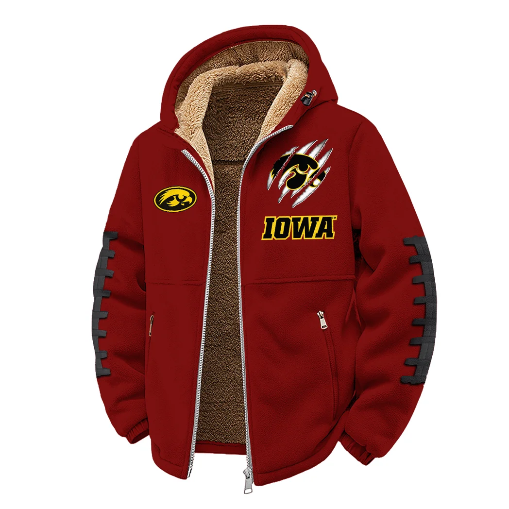 The Hawk Pride Winter Fleece Jacket, Sub-Zero Fleece Jacket HVN1445IO - Wine - Image 2