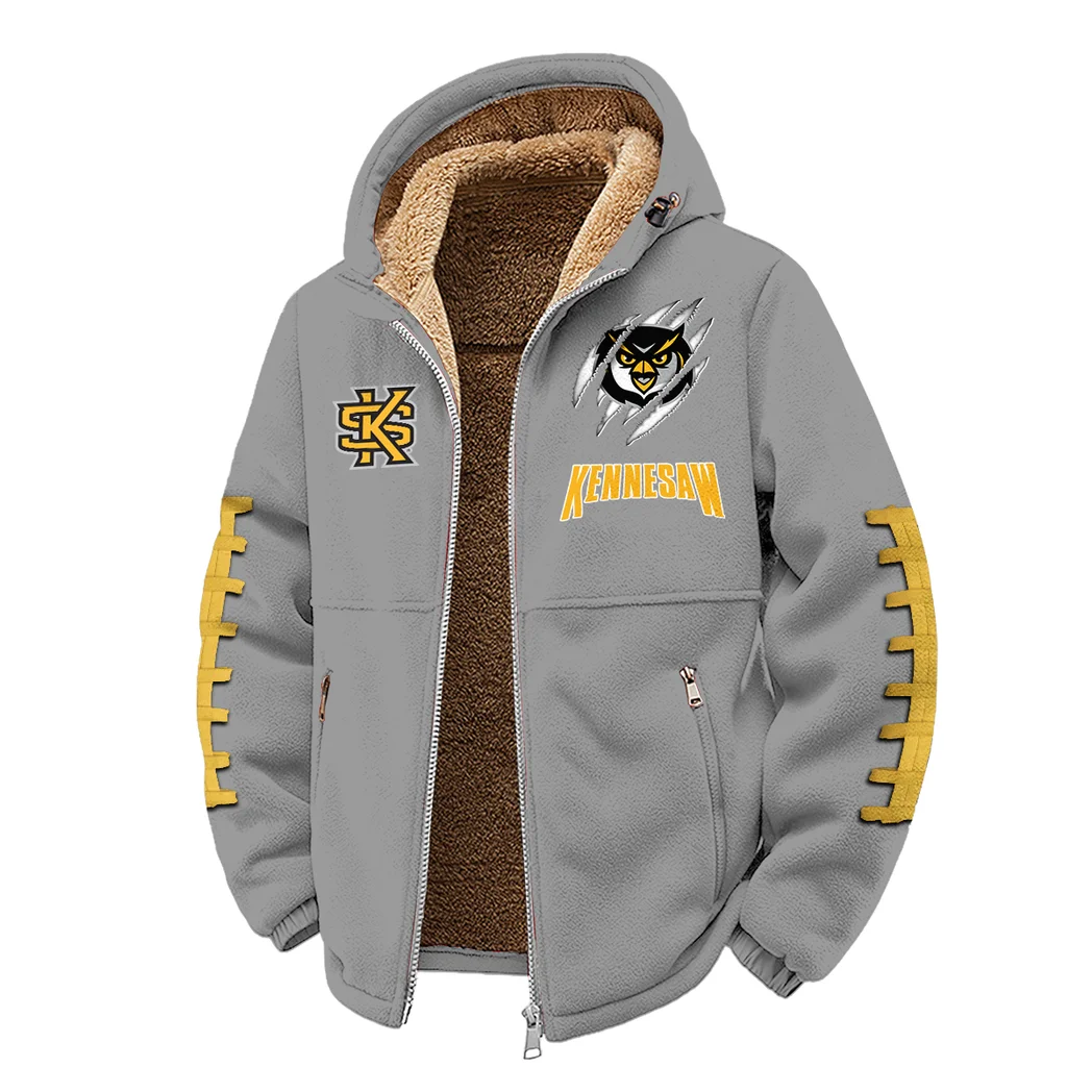 The KSU Power Winter Fleece Jacket, Heavy-Duty Cold Fleece HVN1445KS - Grey - Image 2
