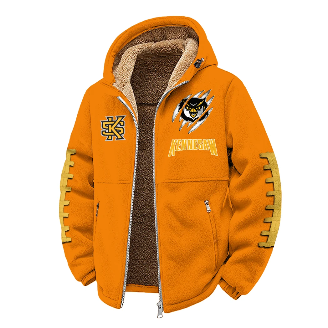 The KSU Power Winter Fleece Jacket, Heavy-Duty Cold Fleece HVN1445KS - Orange - Image 2