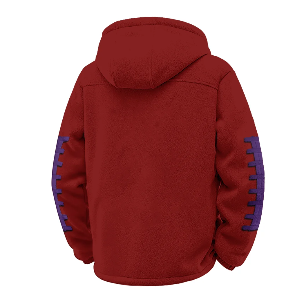 The Wildcat Power Winter Fleece Jacket, High-Performance Trail Jacket HVN1445KS - Wine - Image 3