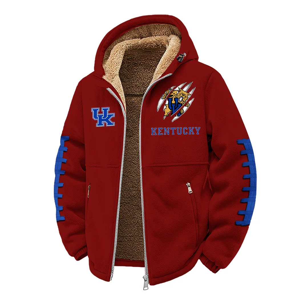 The Kentucky Pride Winter Fleece Jacket, Dynamic Winter Training Top HVN1445KW - Wine - Image 2