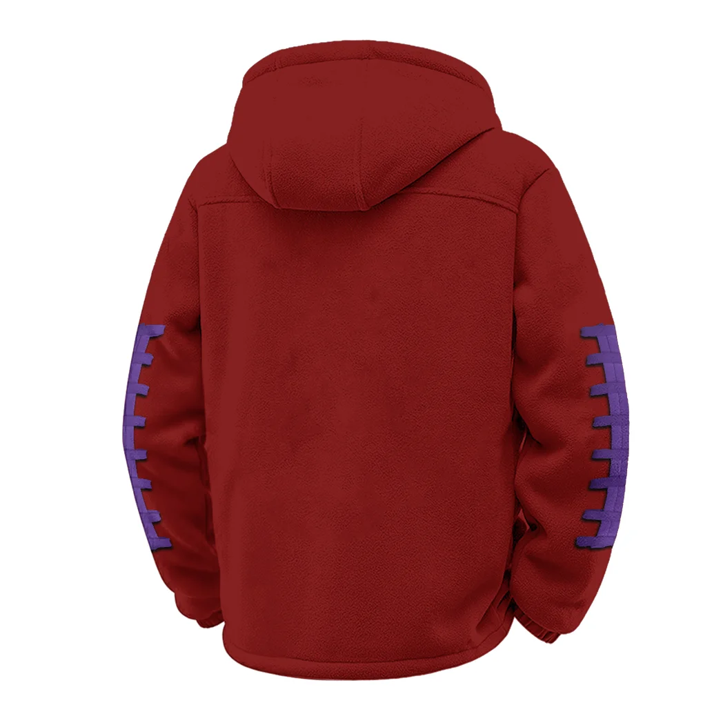 The Tiger Ambush Winter Fleece Jacket, Technical Mid-Layer Jacket HVN1445LS - Wine - Image 3