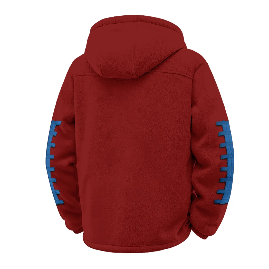 The 901 Tigers Winter Fleece Jacket, Luxe Microfleece Pullover HVN1445ME - Wine - Image 3