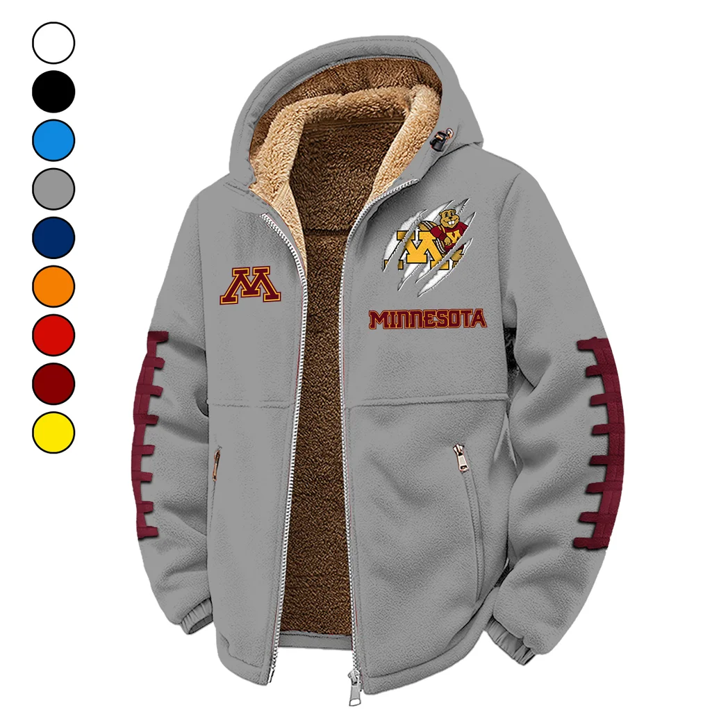 The Minnesota Pride Winter Fleece Jacket, All-Mountain Sport Jacket HVN1445MG - Grey