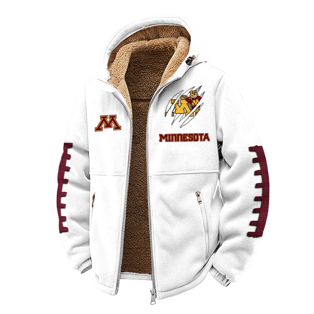 The Minnesota Pride Winter Fleece Jacket, All-Mountain Sport Jacket HVN1445MG - White - Image 2