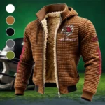 Cradle of Coaches Fleece-Lined Hooded Jacket, Water-Resistant Thermal Hoody HVN1445MO - brown