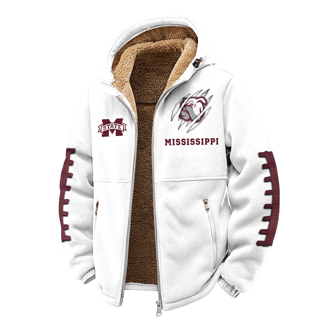 The MSU Pride Winter Fleece Jacket, Winter Endurance Jacket HVN1445MS - White - Image 2