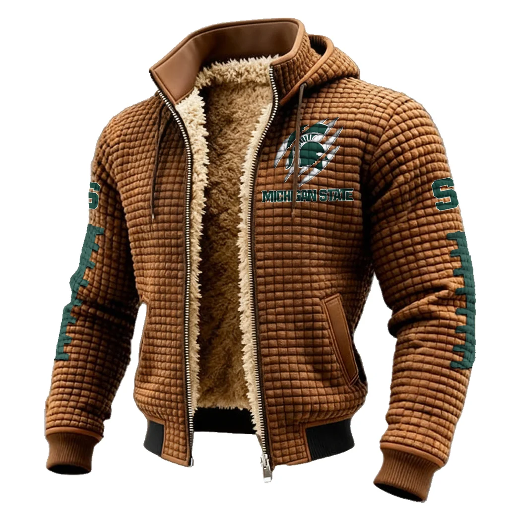 The Spartan Ambush Fleece-Lined Hooded Jacket, Deep Winter Insulated Hoody HVN1445MS - brown - Image 2