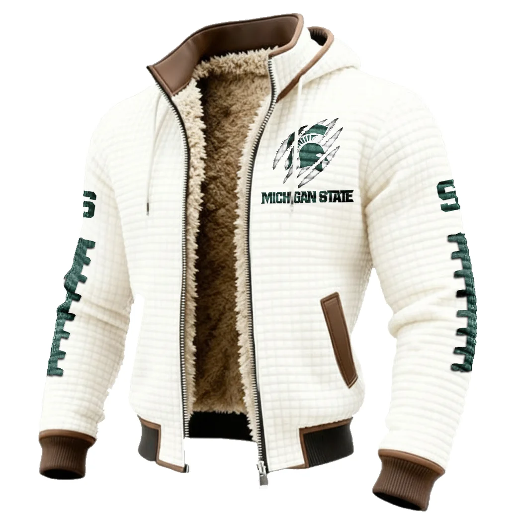 The Spartan Ambush Fleece-Lined Hooded Jacket, Deep Winter Insulated Hoody HVN1445MS - White - Image 2