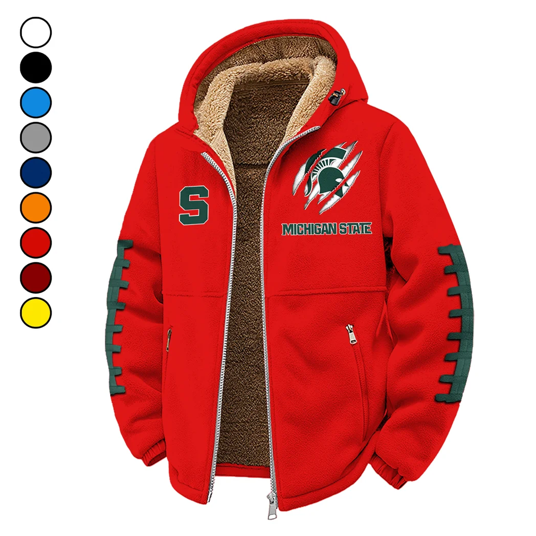 The Spartan Ambush Winter Fleece Jacket, Ultra-Soft Fleece Shell HVN1445MS - red