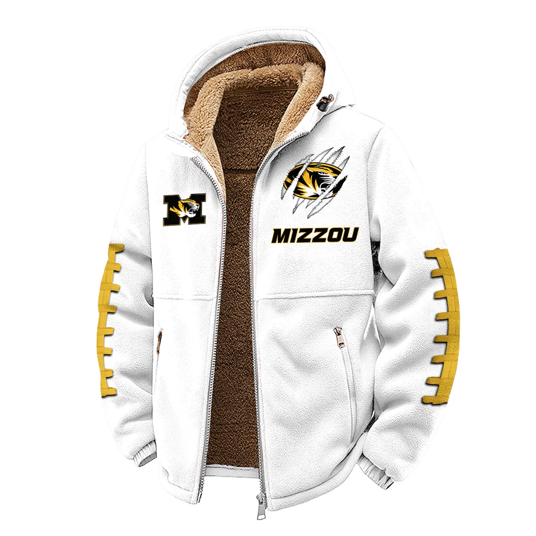 The Show-Me Tigers Winter Fleece Jacket, Brushed Interior Winter Fleece HVN1445MT - White - Image 2