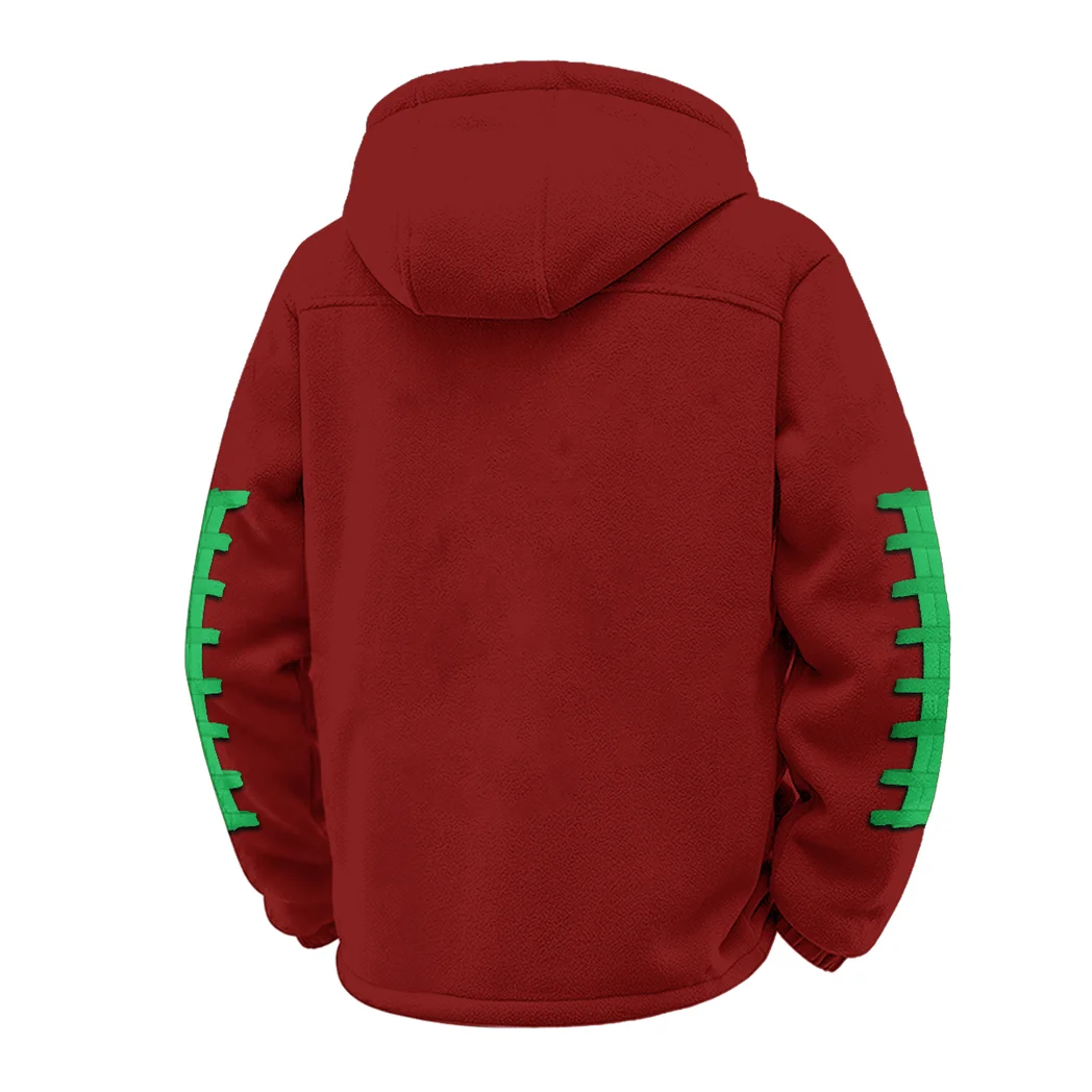 The Herd Power Winter Fleece Jacket, Anti-Pill Thermal Fleece HVN1445MT - Wine - Image 3