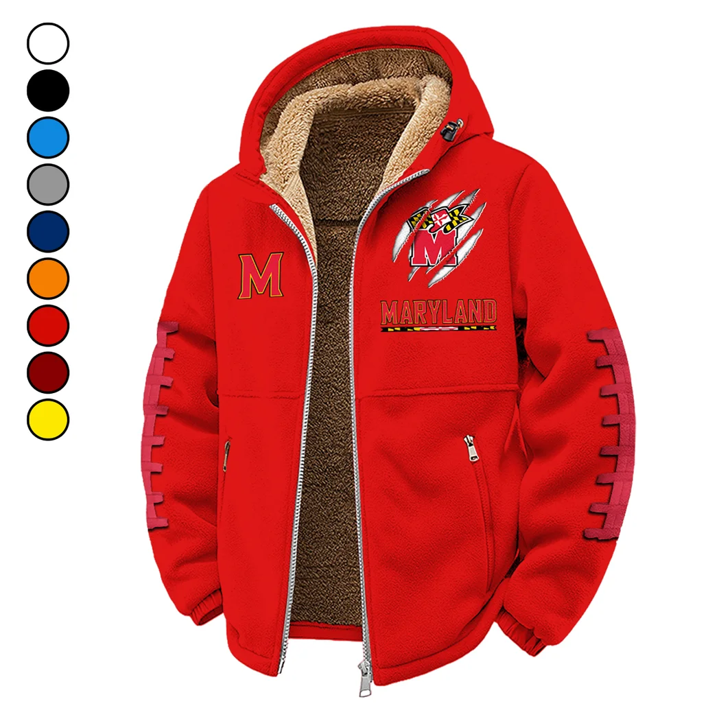 The Maryland Winter Fleece Jacket, Heavyweight Plush Fleece HVN1445MT - red