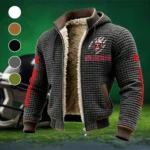 The Scarlet and Cream Fleece-Lined Hooded Jacket, Brushed Interior Winter Jacket HVN1445NC - Grey