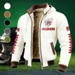 The Scarlet and Cream Fleece-Lined Hooded Jacket, Brushed Interior Winter Jacket HVN1445NC - White