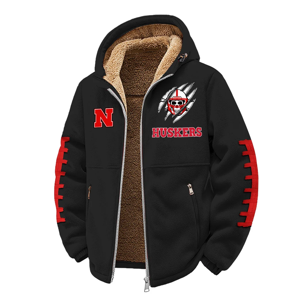 The Scarlet and Cream Winter Fleece Jacket, Warm Core Loft Fleece HVN1445NC - Black - Image 2