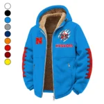 The Scarlet and Cream Winter Fleece Jacket, Warm Core Loft Fleece HVN1445NC - cyan